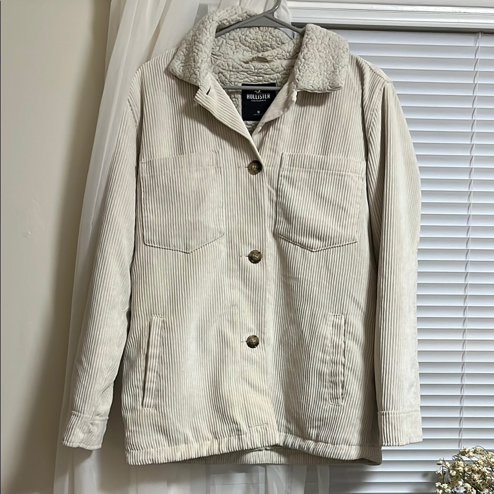Hollister Women's Off-White Corduroy Utility Jacket